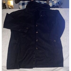 Chic Soul Women's Black Hooded Shacket Jacket Button Front Plus Size 3XL Pockets